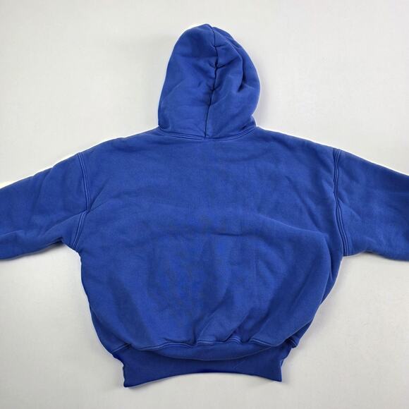 YZY Gap Hoodie Youth Small 6-7 Blue Pullover Kangaroo Pocket Drop Shoulder Kids - Picture 11 of 11